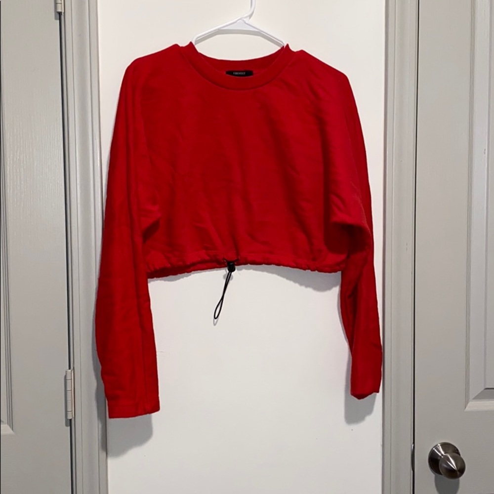 Jaw String Crop Crew Neck